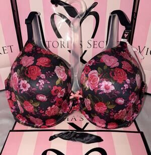 Victorias Secret Bra Body By Victoria Perfect Coverage 34DD Red Rose